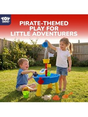 Pirate Water Play Table - Blue & Yellow Kids Activity Set